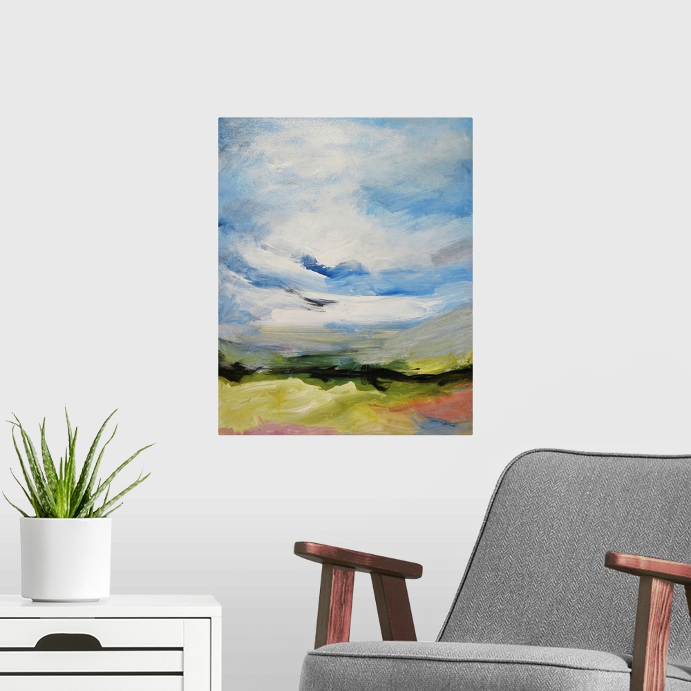 A modern room featuring Around The Clouds IV
