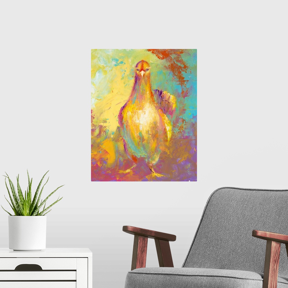 A modern room featuring Funky Chicken II