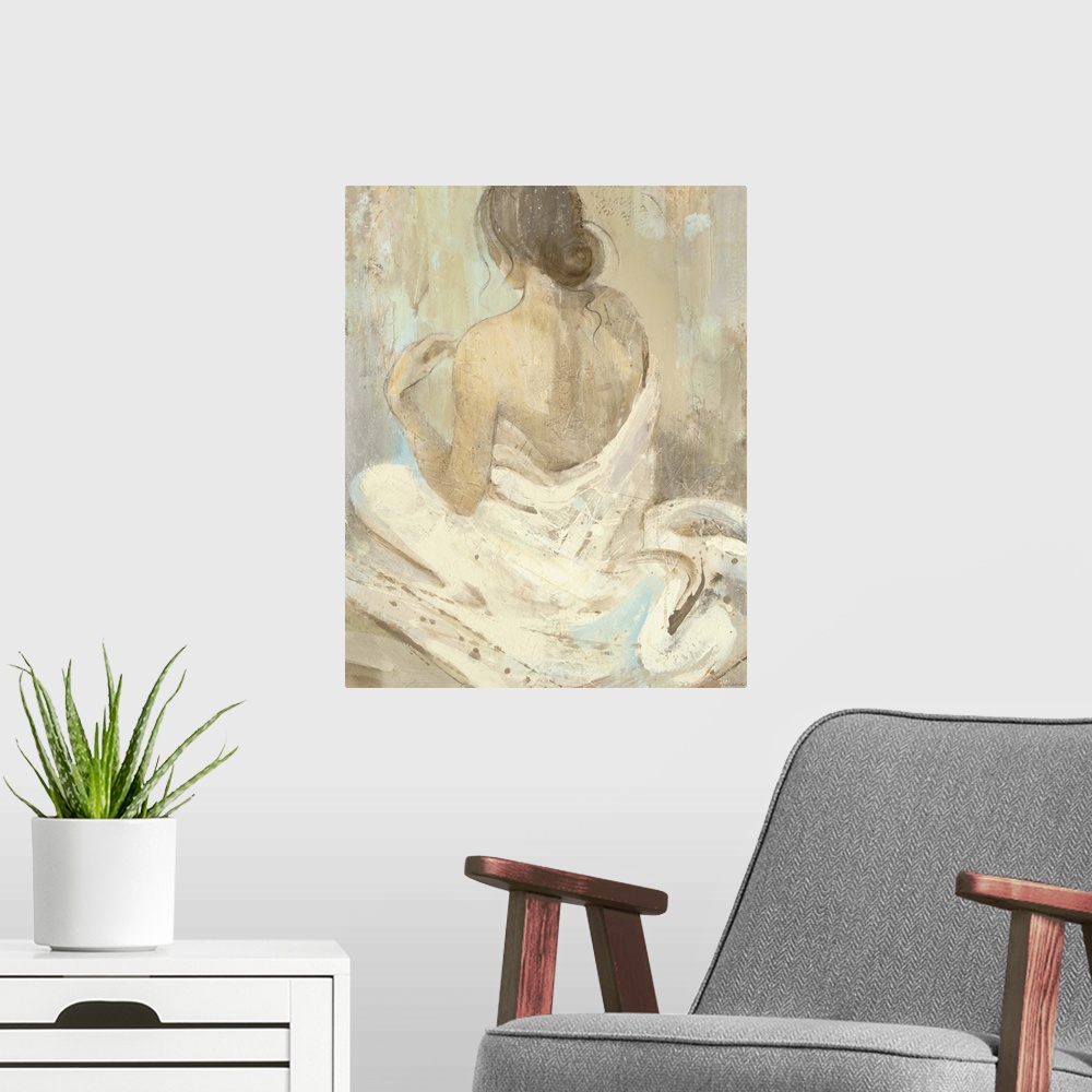 A modern room featuring Abstract Figure Study II