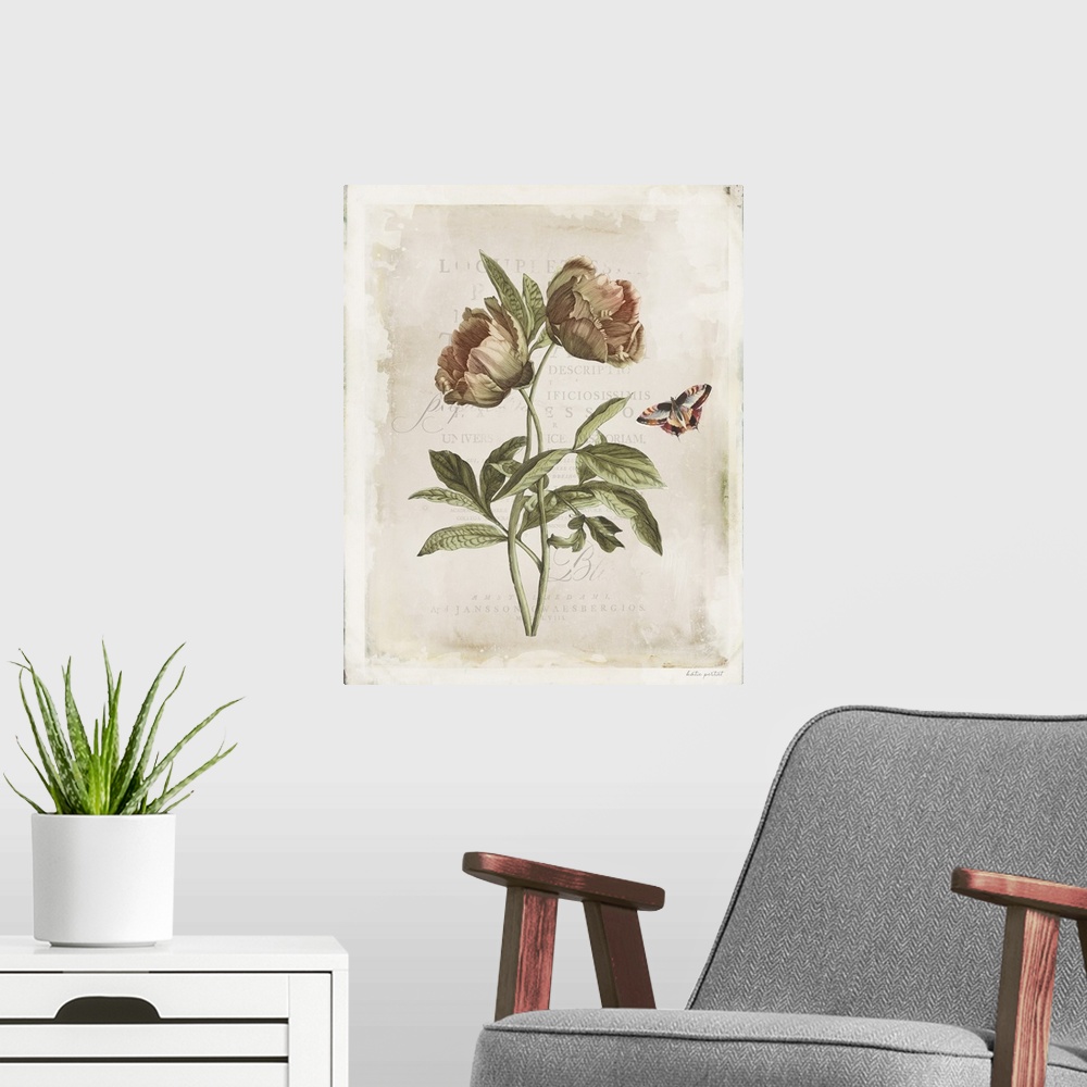 A modern room featuring Antiquarian Blooms VI