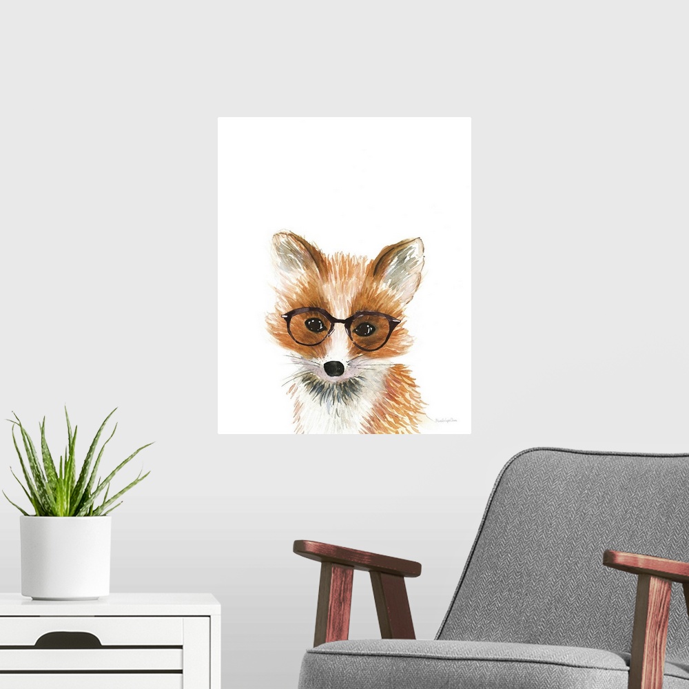 A modern room featuring Fox in Glasses