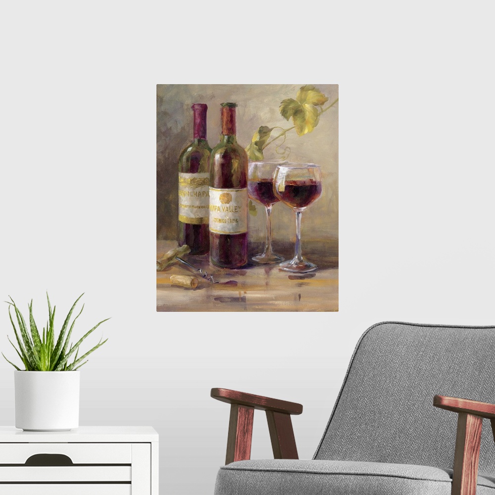 A modern room featuring Opening the Wine I