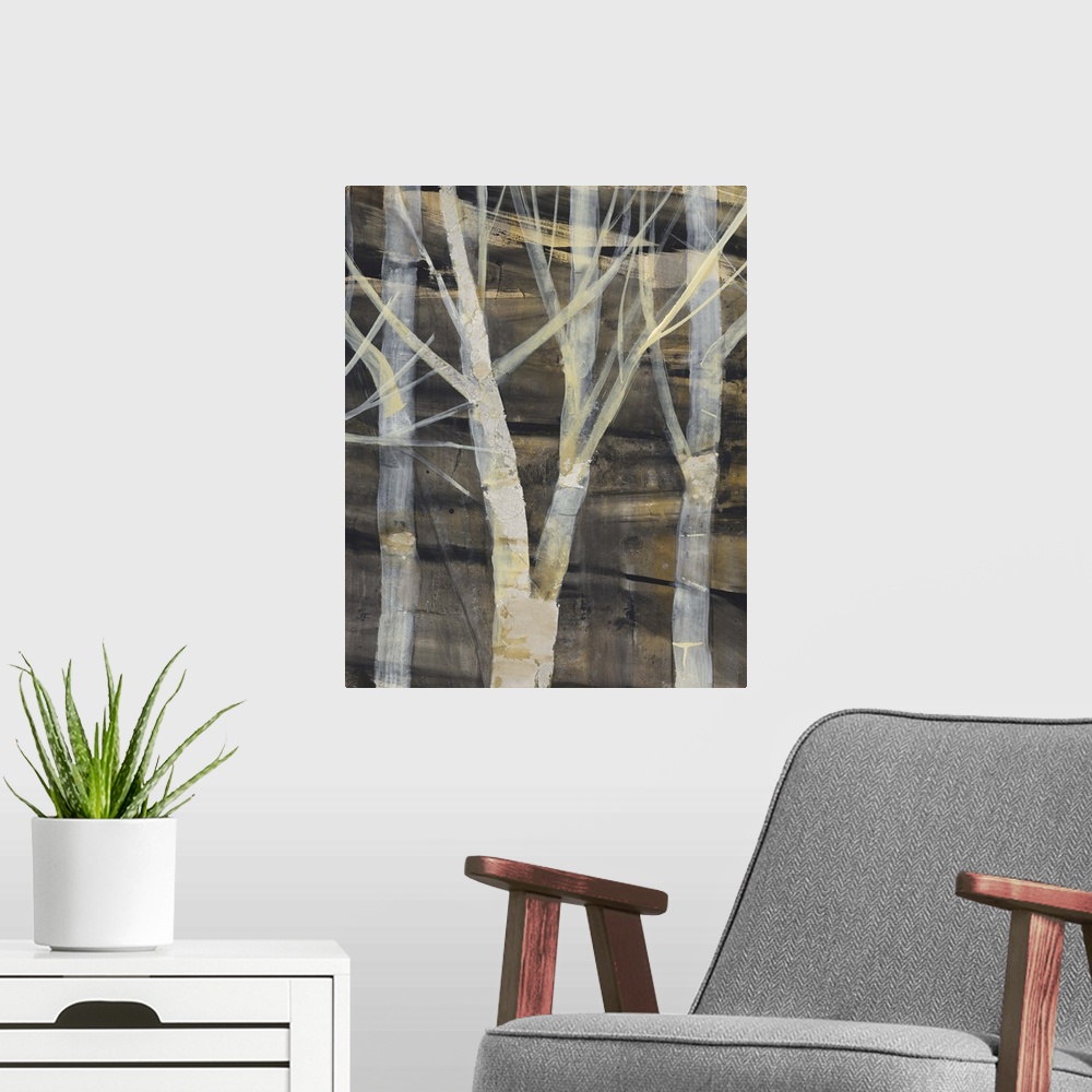 A modern room featuring Silver Trees II