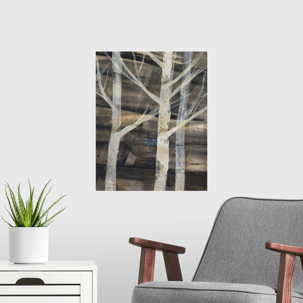 A modern room featuring Silver Trees III