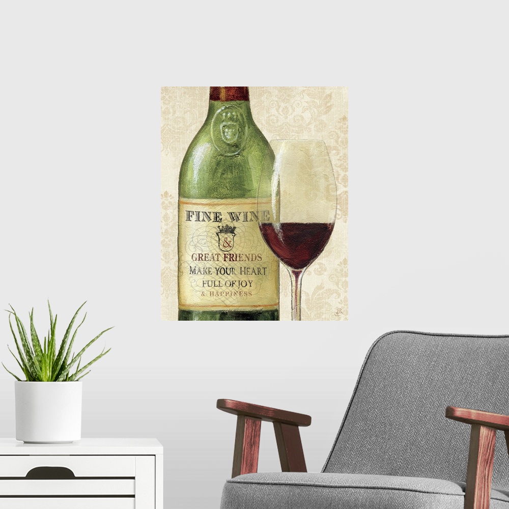 A modern room featuring Wine Quotes I