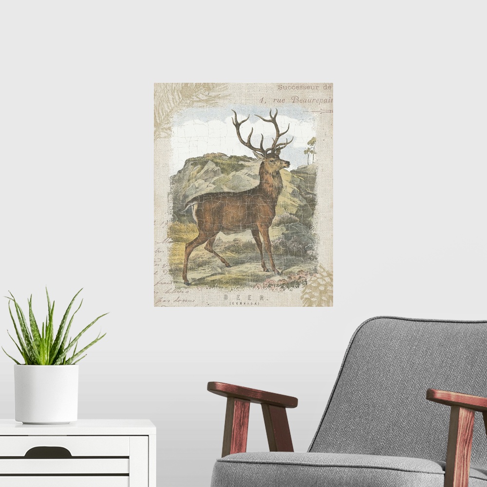A modern room featuring Woodland Stag I