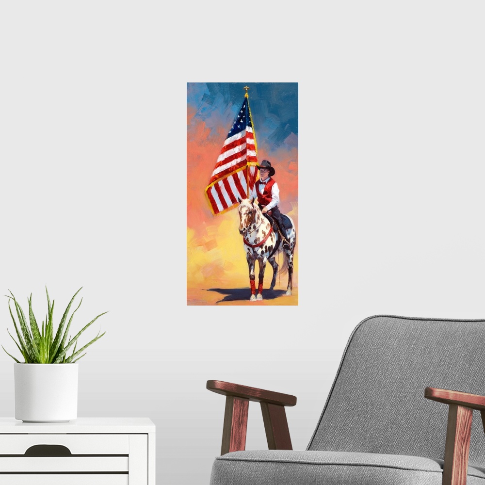 A modern room featuring All American