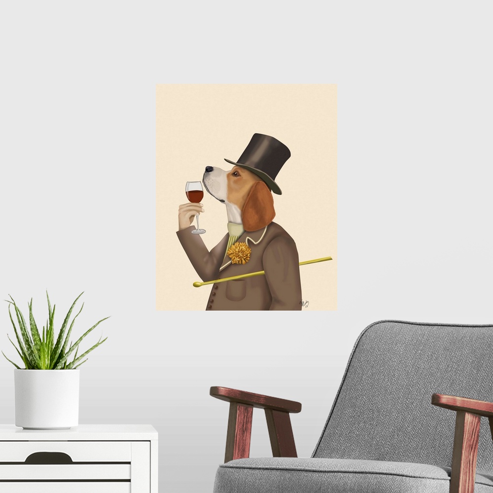 A modern room featuring Beagle Wine Snob