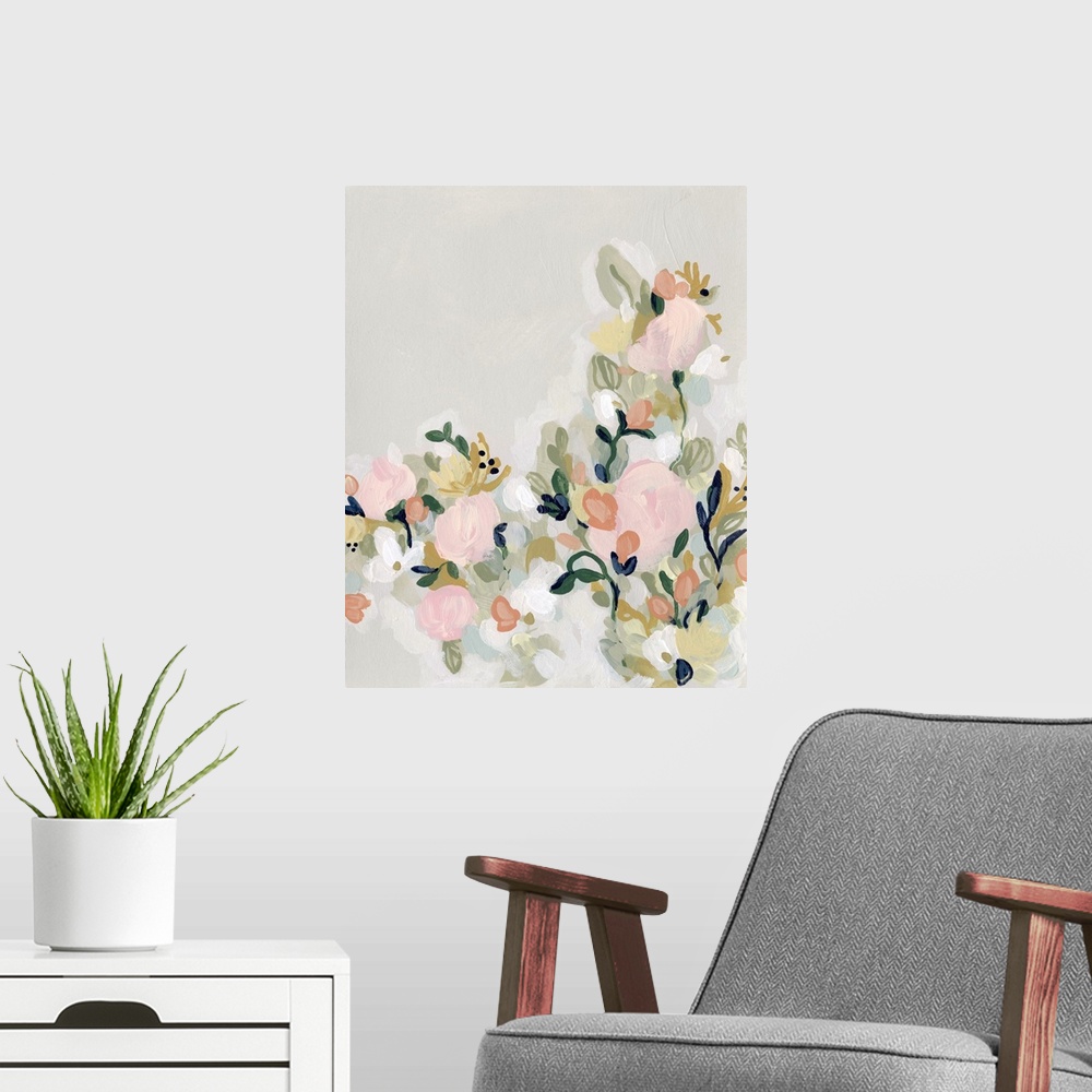 A modern room featuring Blushing Blooms I