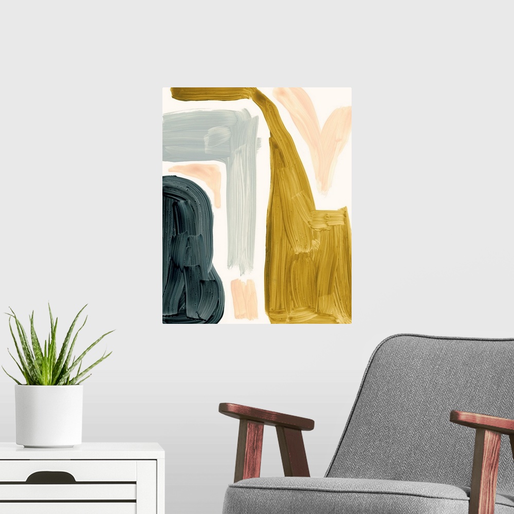 A modern room featuring Brushy Shapes IV