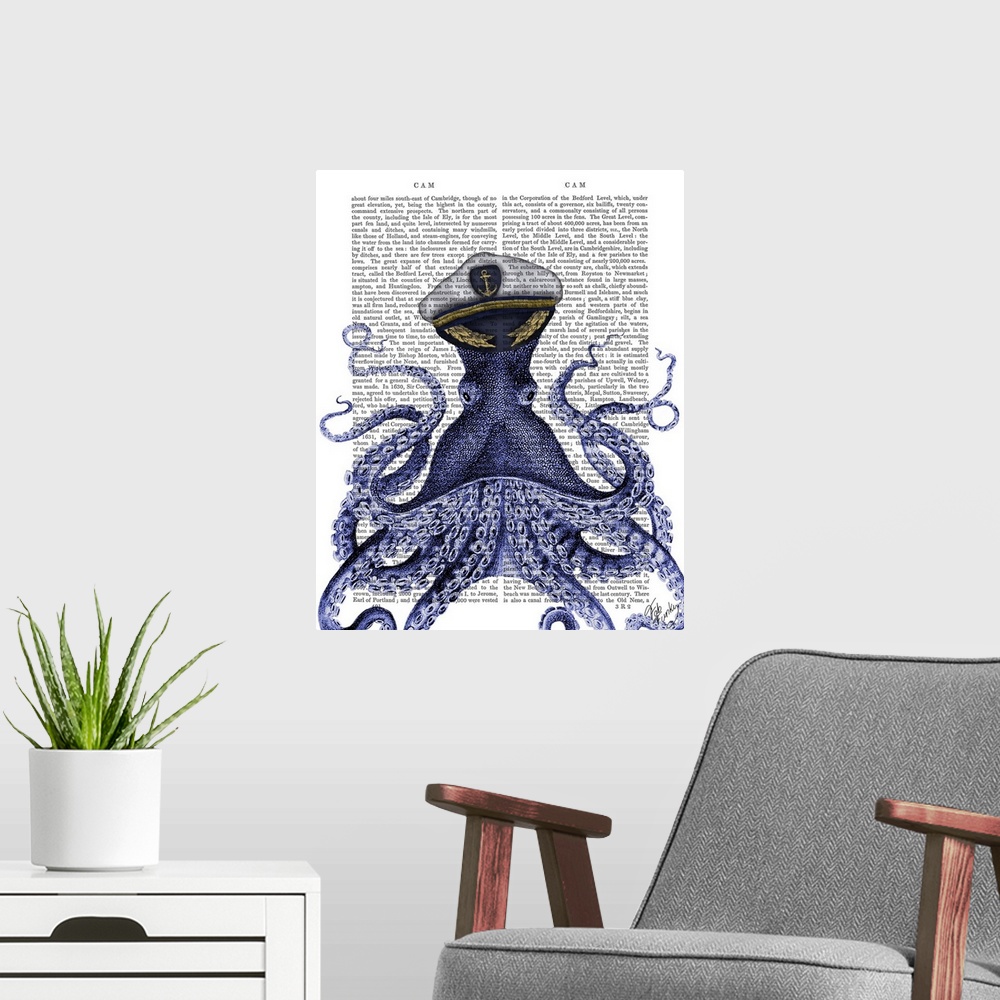 A modern room featuring Captain Octopus