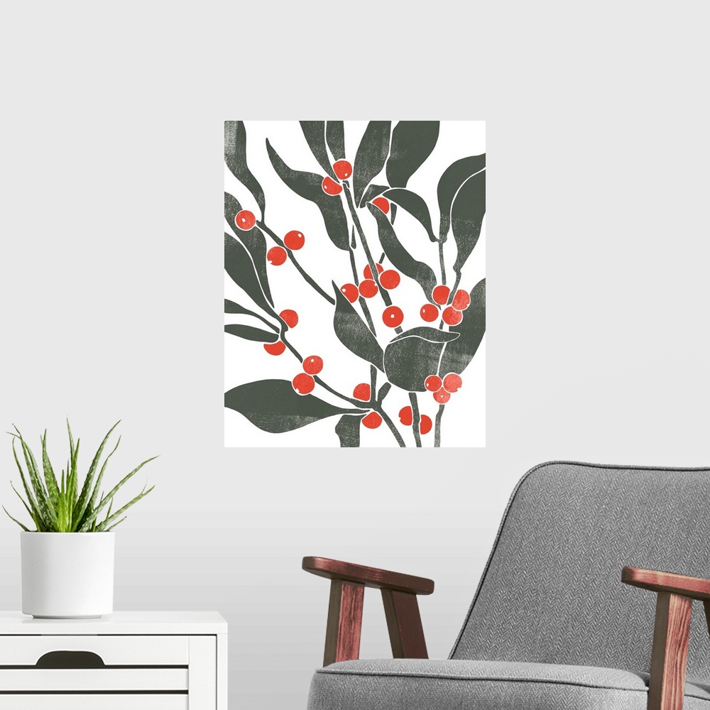 A modern room featuring Colorblock Berry Branch II