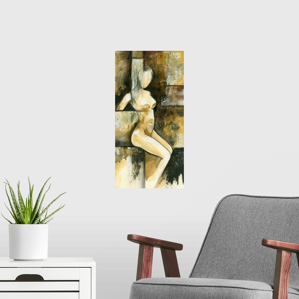 A modern room featuring Contemporary Seated Nude I