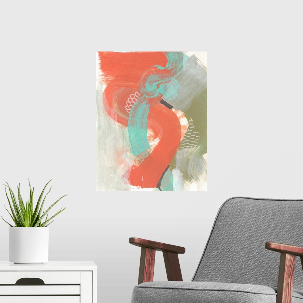 A modern room featuring Coral Whimsy III