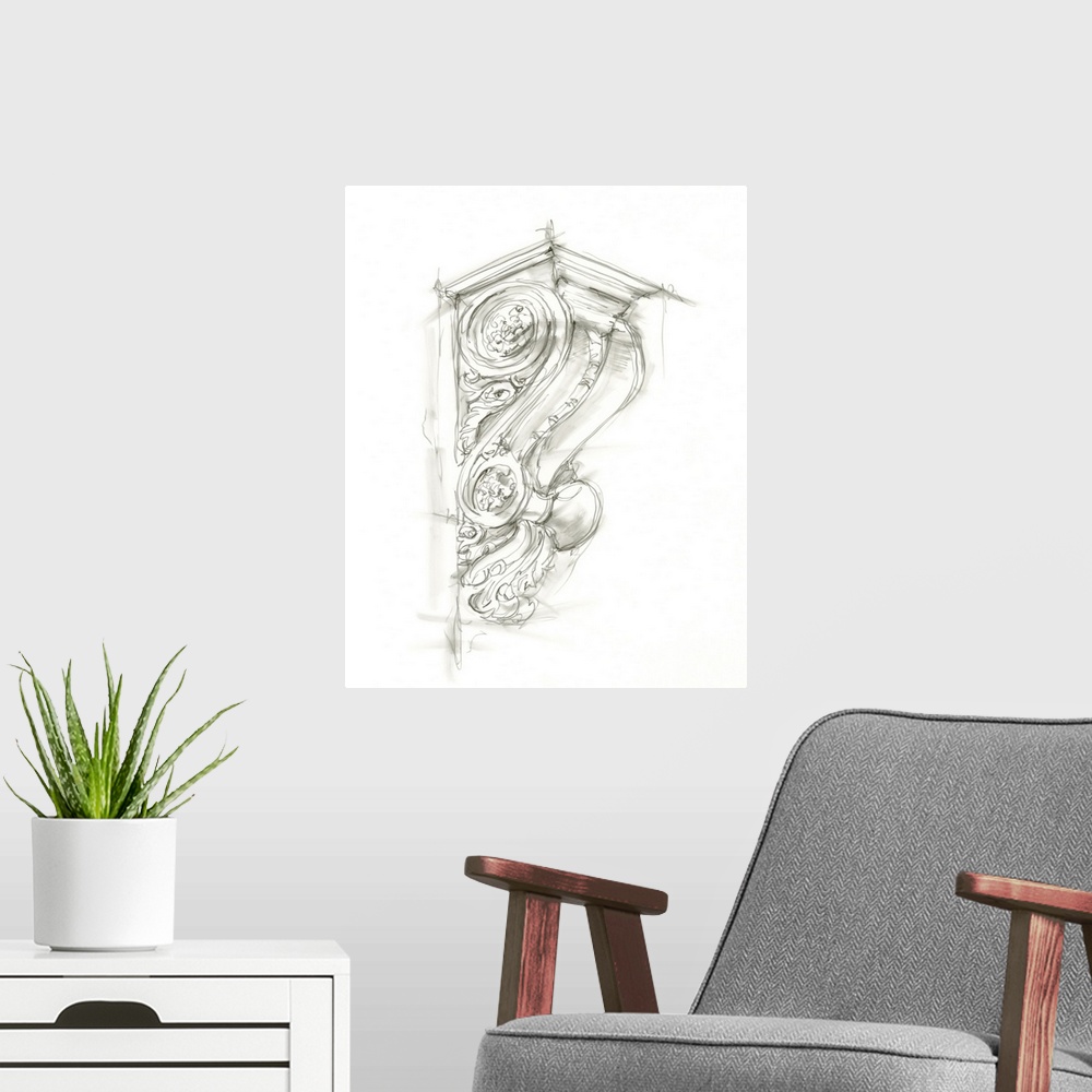 A modern room featuring Corbel Sketch I