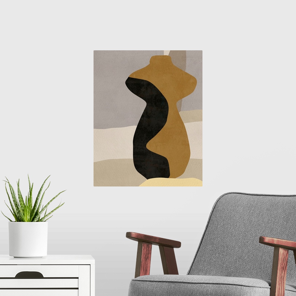 A modern room featuring Cubist Vase I