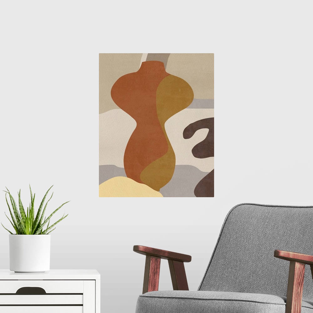 A modern room featuring Cubist Vase IV