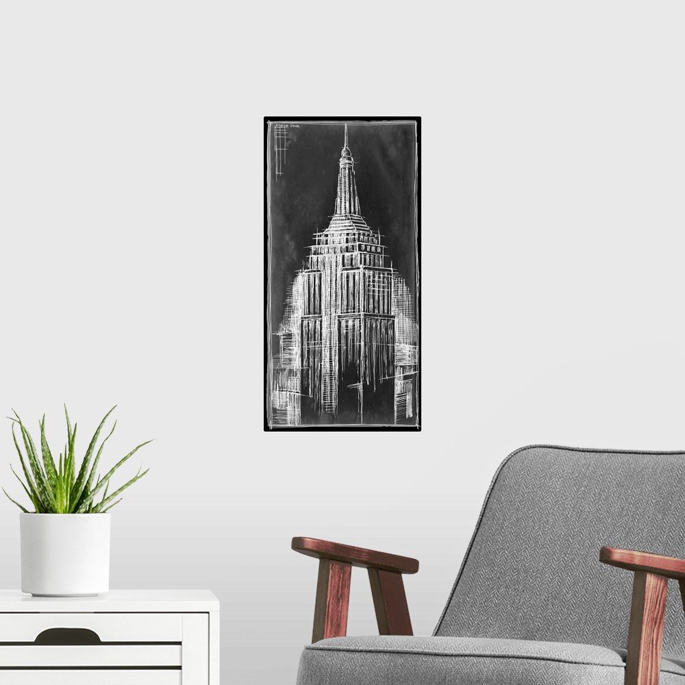 A modern room featuring Empire State Blueprint