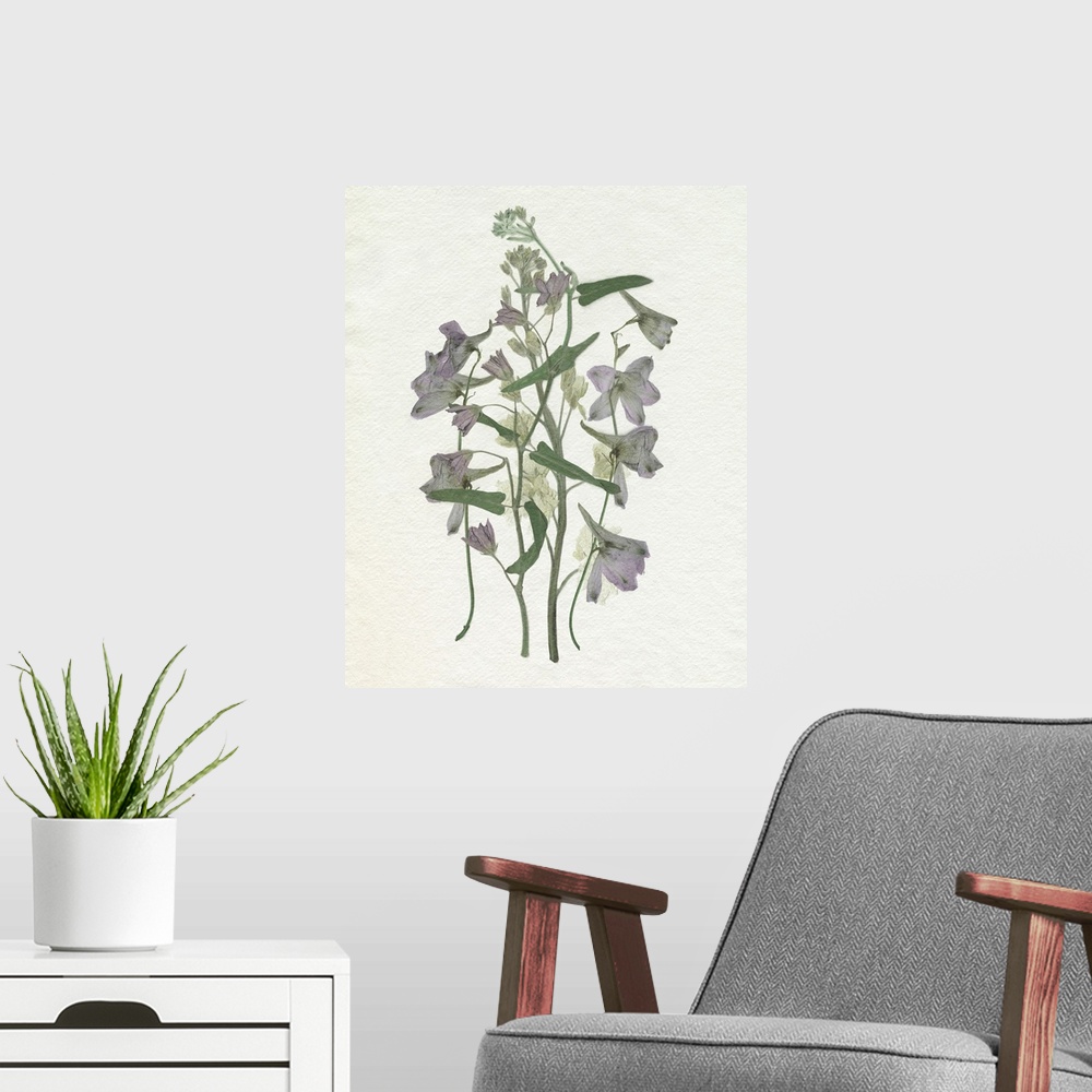 A modern room featuring Faded Pressed Bouquet I