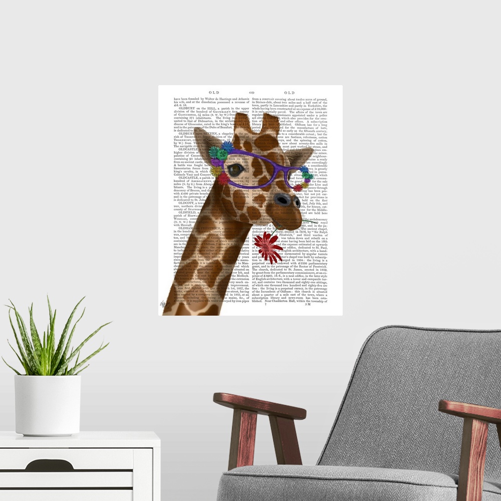 A modern room featuring Giraffe and Flower Glasses 2