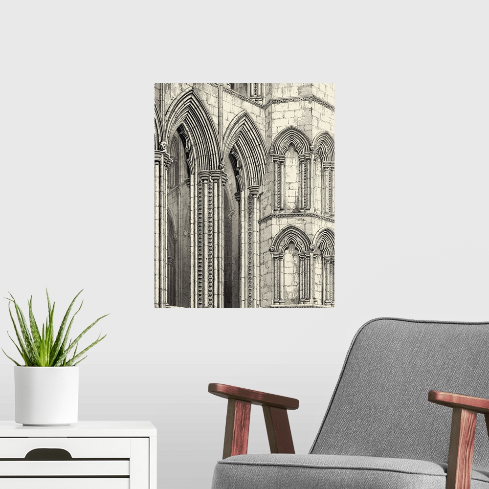 A modern room featuring Gothic Detail V