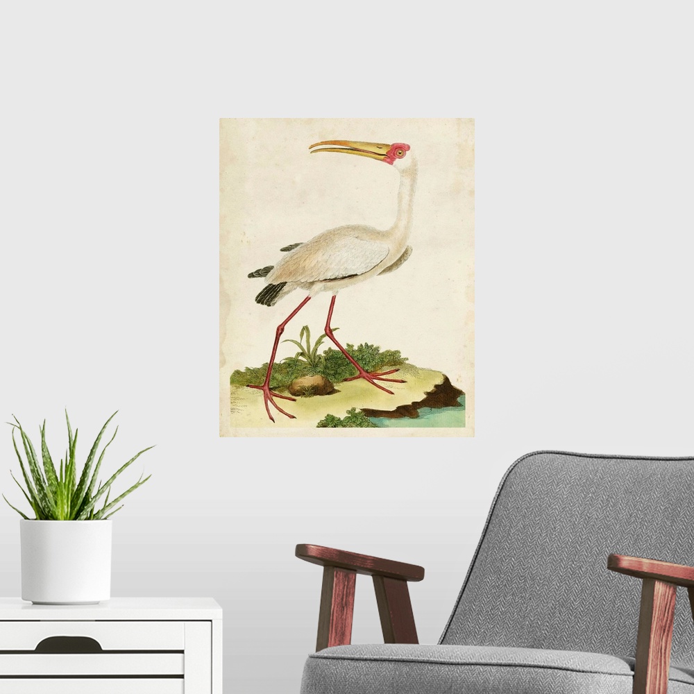 A modern room featuring Heron Portrait VII