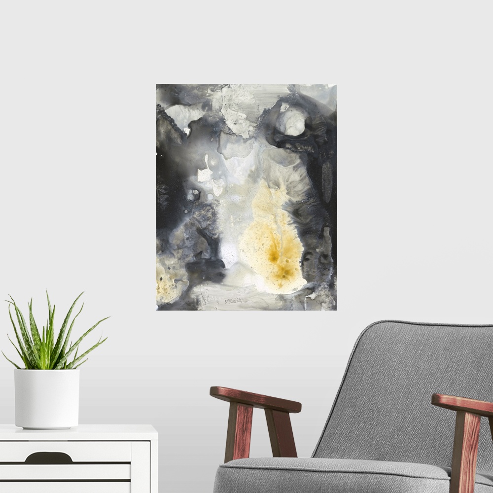 A modern room featuring Iris Abstract I