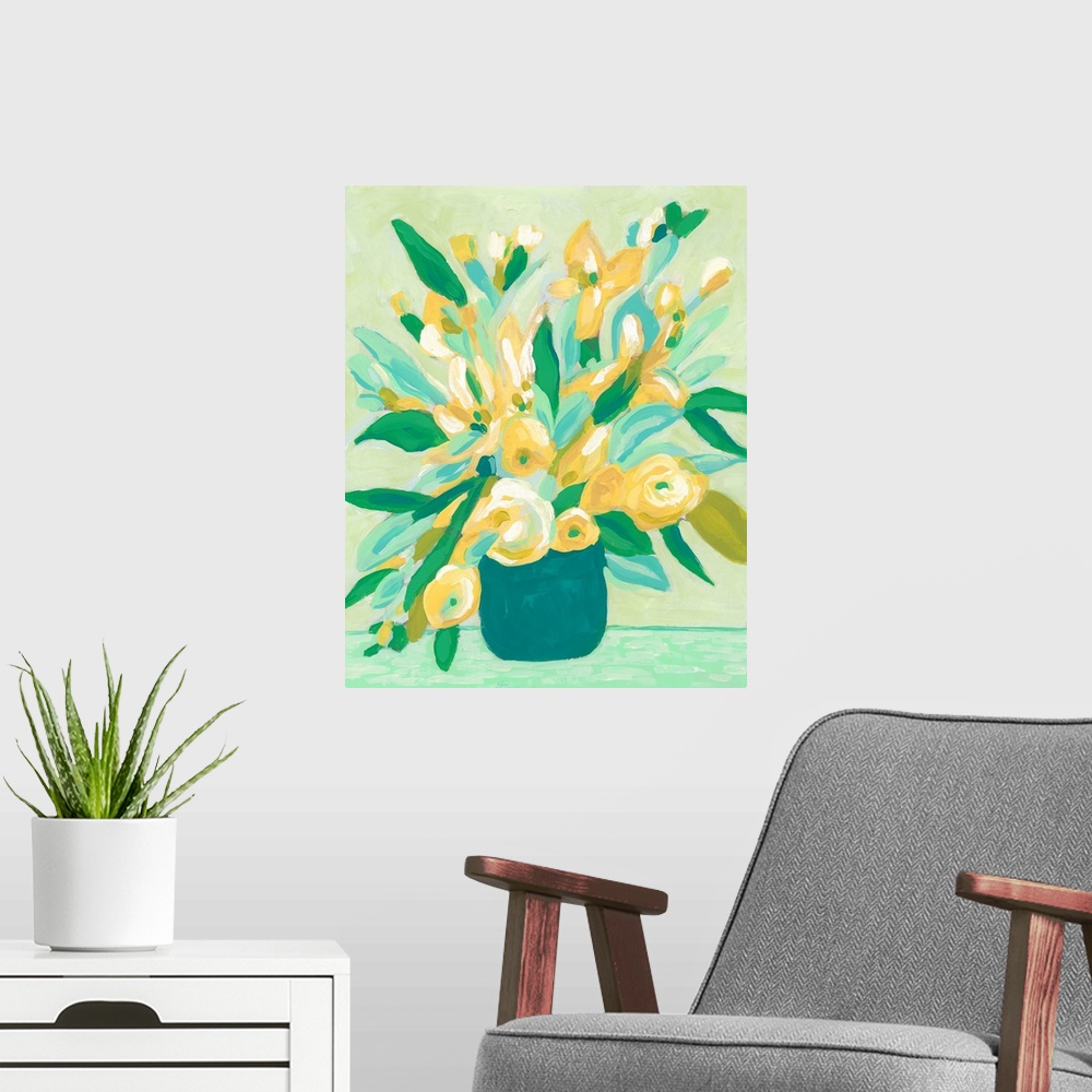 A modern room featuring Mint & Sunshine Bouquet I