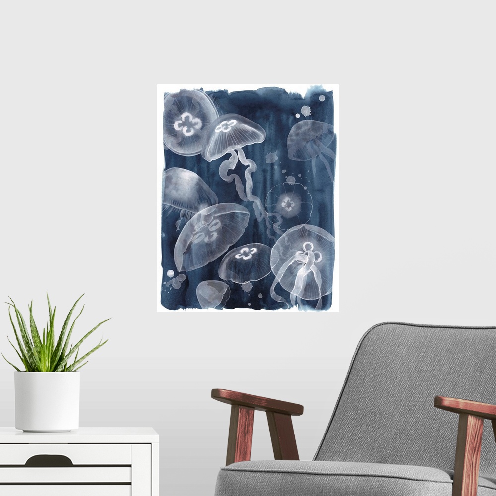 A modern room featuring Moon Jellies I