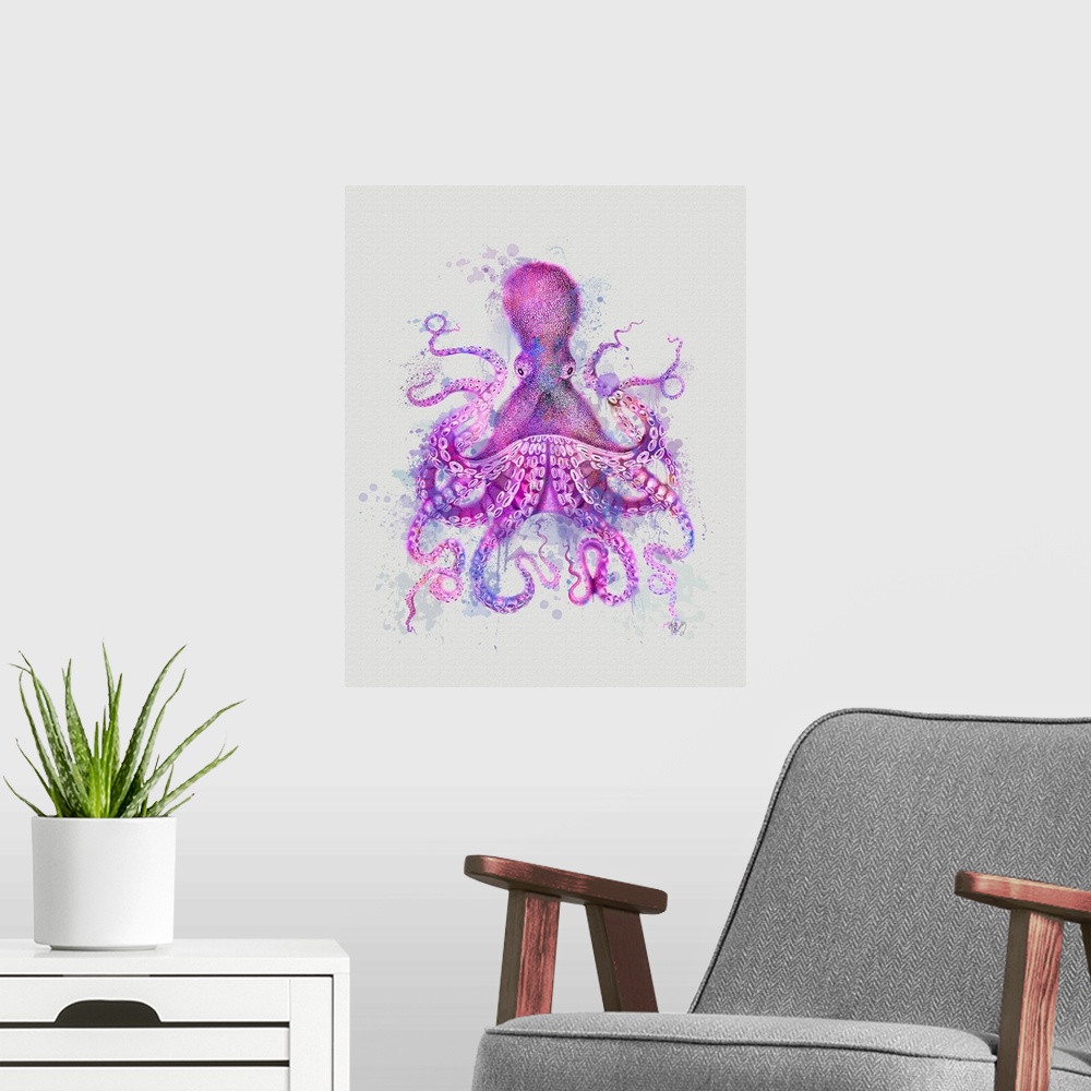 A modern room featuring Octopus Rainbow Splash Pink