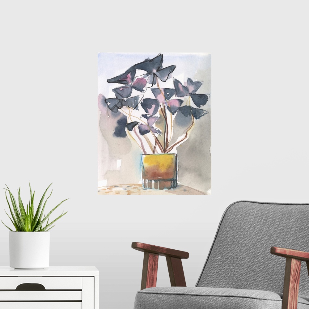 A modern room featuring Oxalis In Vase II