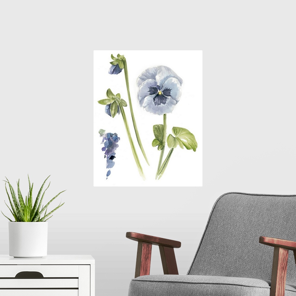 A modern room featuring Pansy Study I