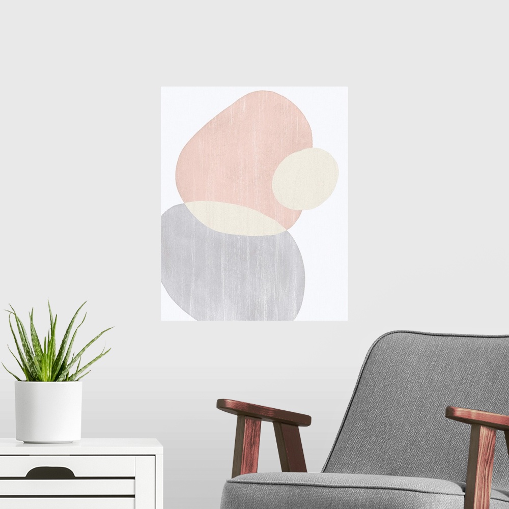 A modern room featuring Pastel Shifting Spheres I
