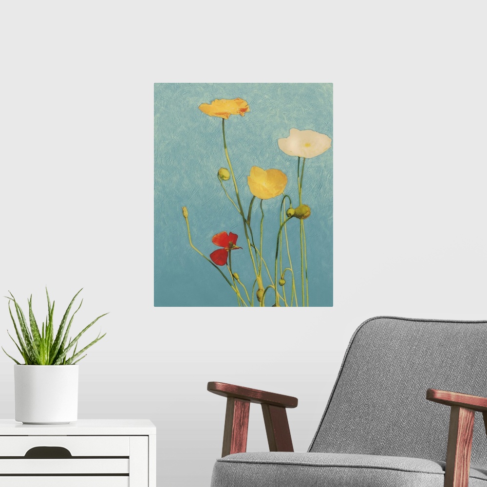 A modern room featuring Poppies I
