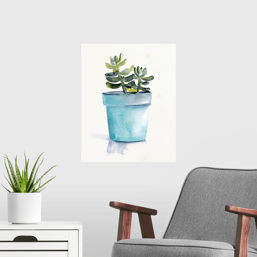 A modern room featuring Potted Succulent II