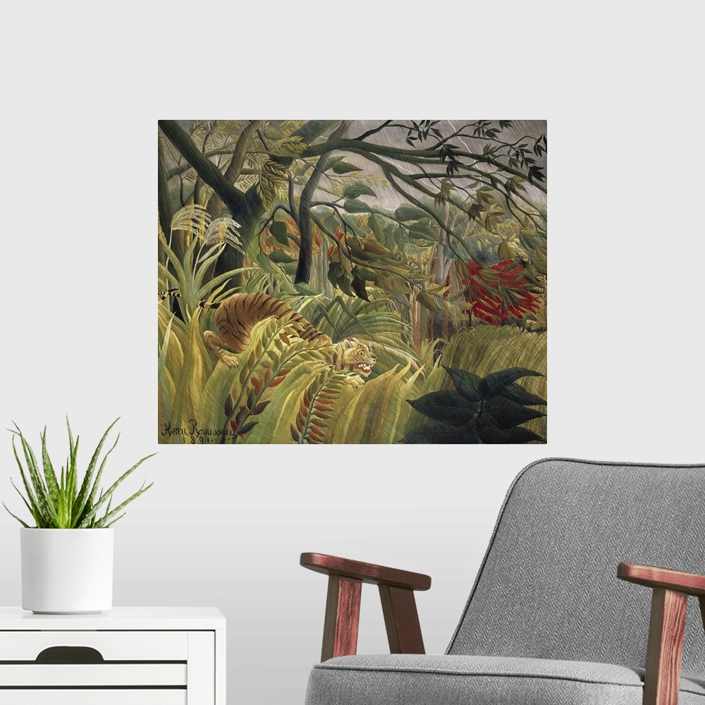 A modern room featuring Rousseau's Jungle V