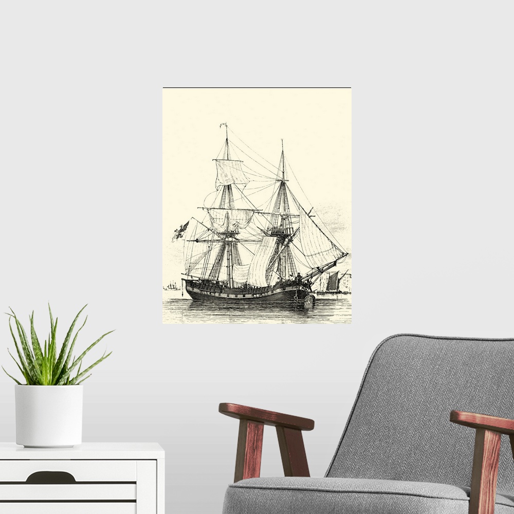 A modern room featuring Ships and Sails IV