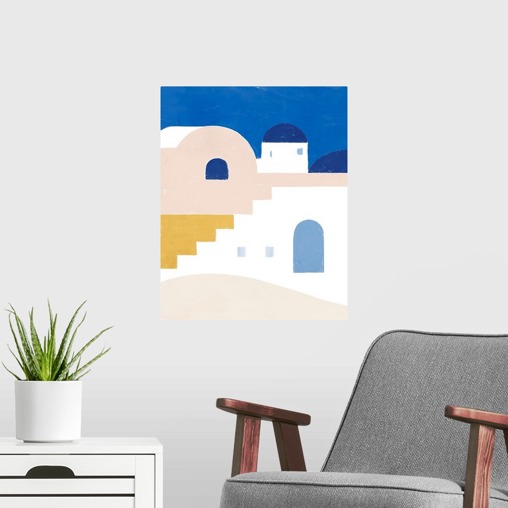 A modern room featuring Simple Santorini I