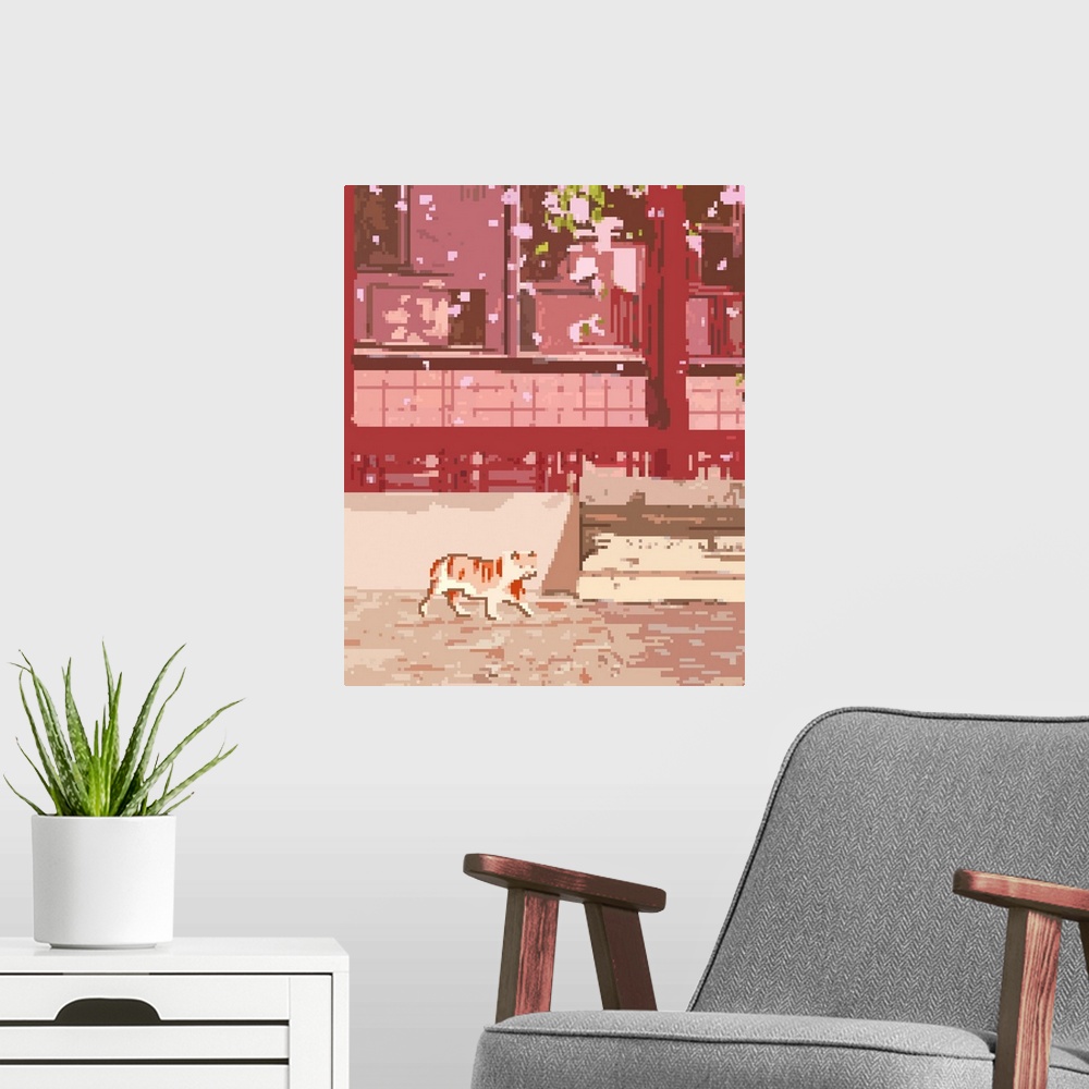 A modern room featuring Spring Cat I