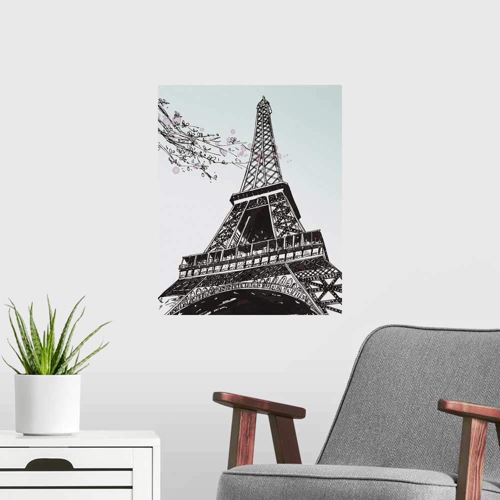 A modern room featuring Spring In Paris II