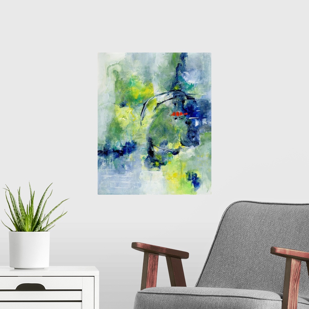 A modern room featuring Springtime Abstract I