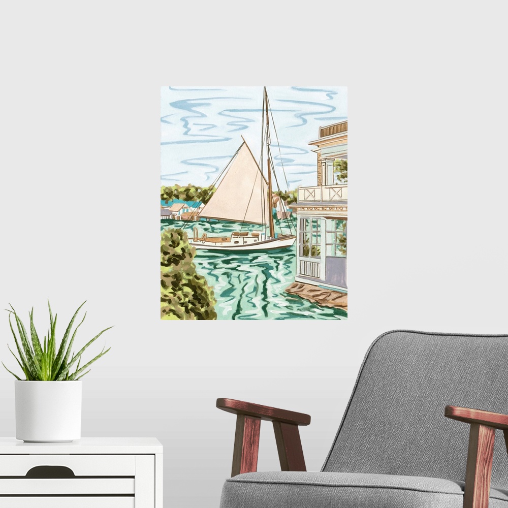 A modern room featuring Summer Sails III