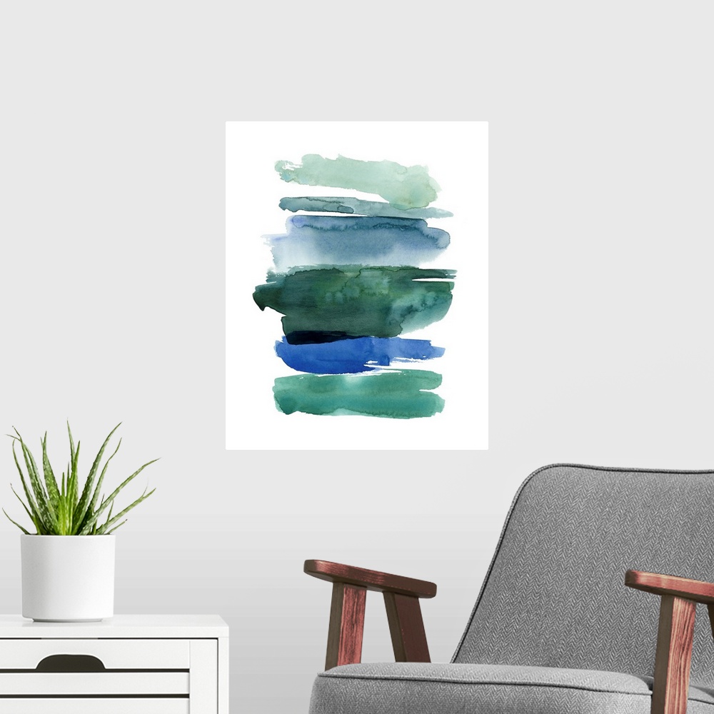 A modern room featuring Swatches Of Sea I