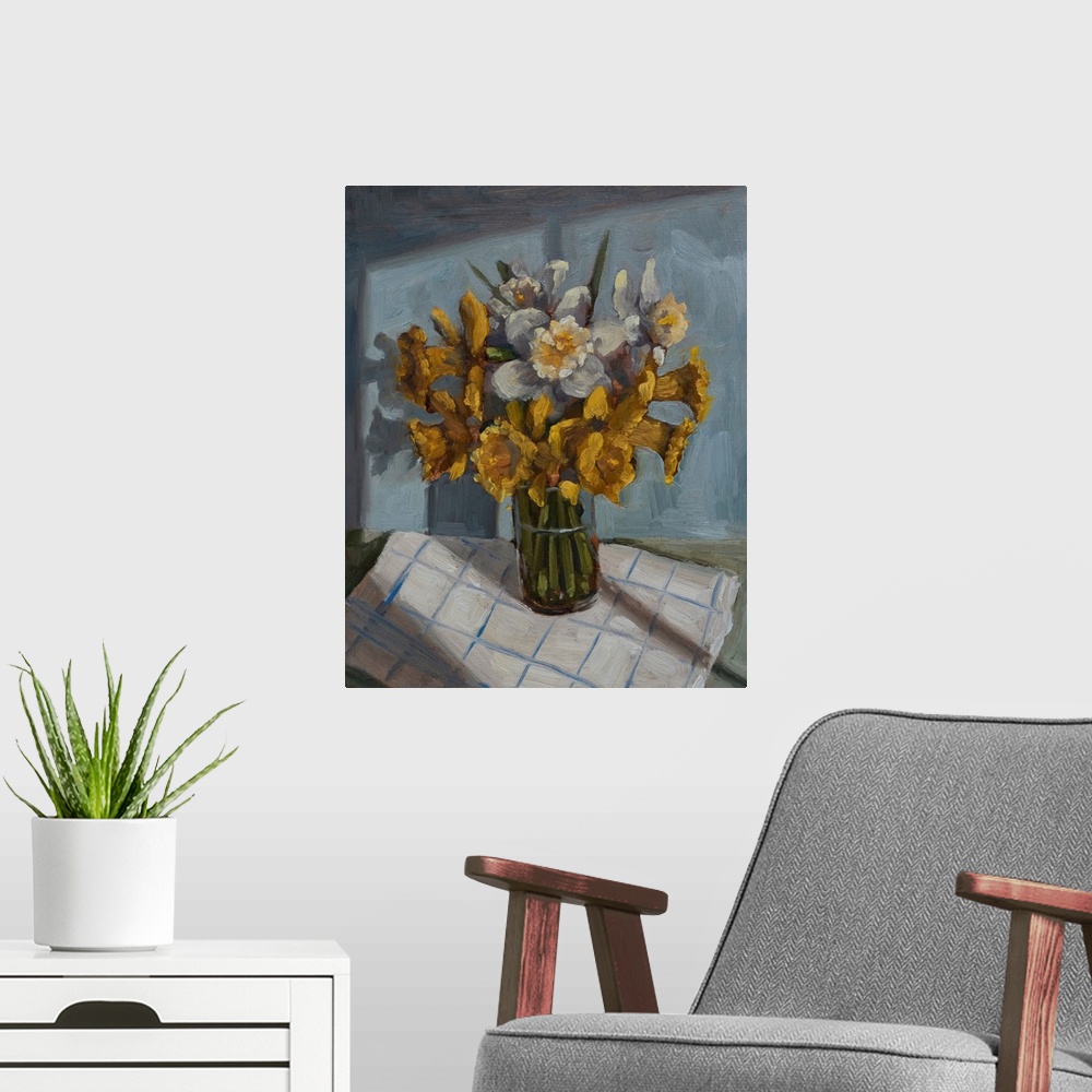 A modern room featuring Table Daffodils