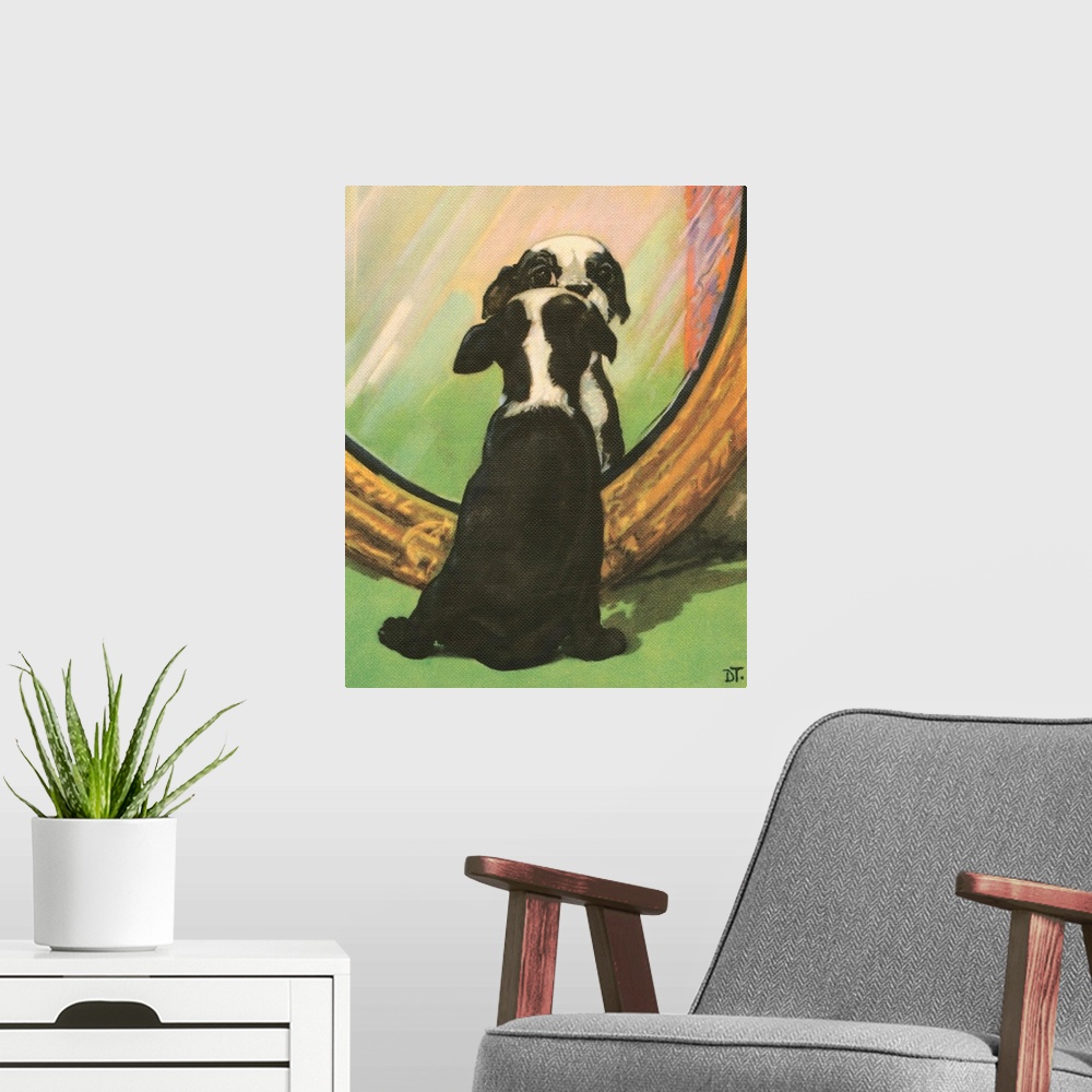 A modern room featuring Terrier Trouble IV