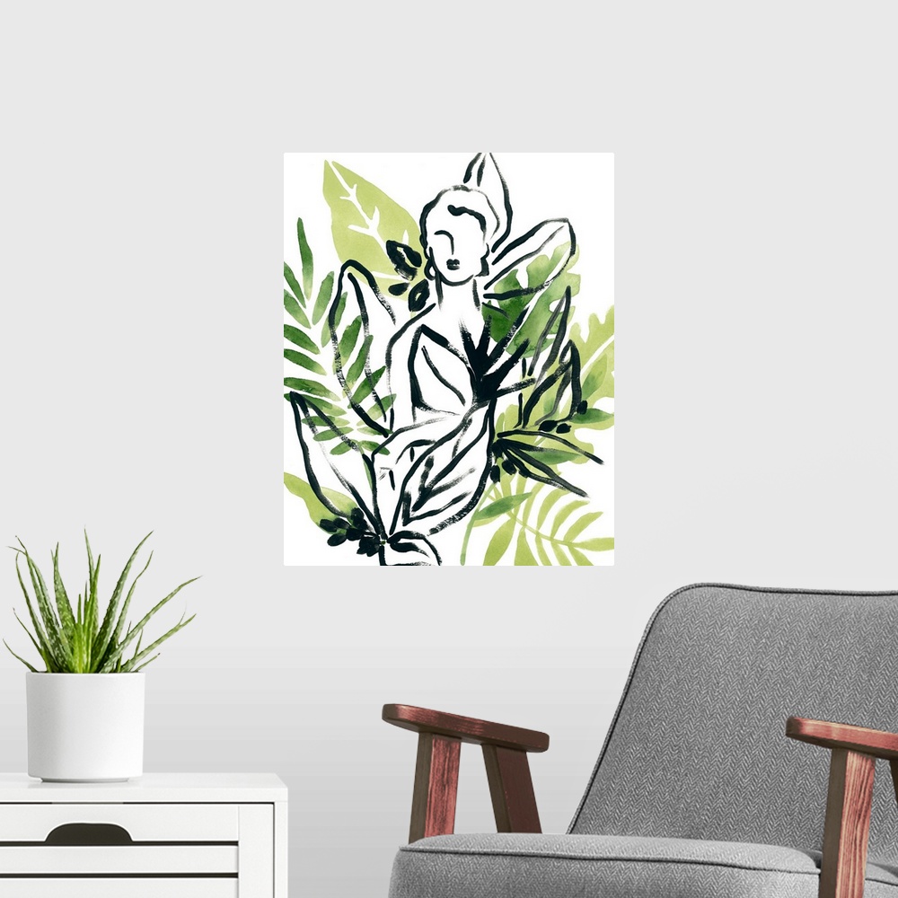 A modern room featuring Tropical Sketchbook I
