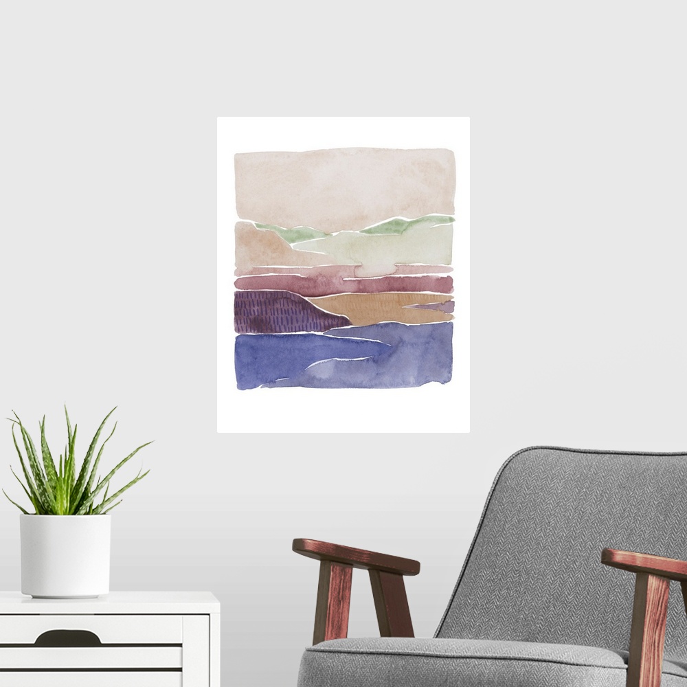 A modern room featuring Valley Of Color II