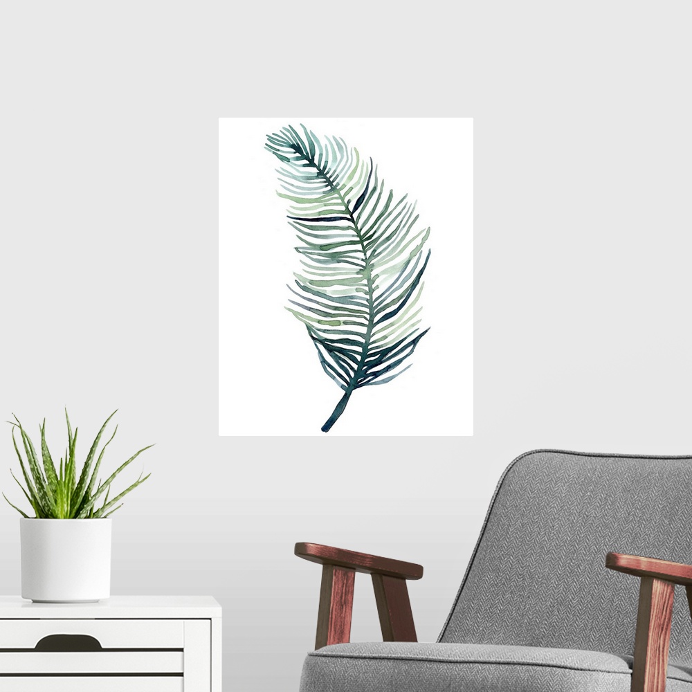 A modern room featuring Watercolor Palm Leaves II