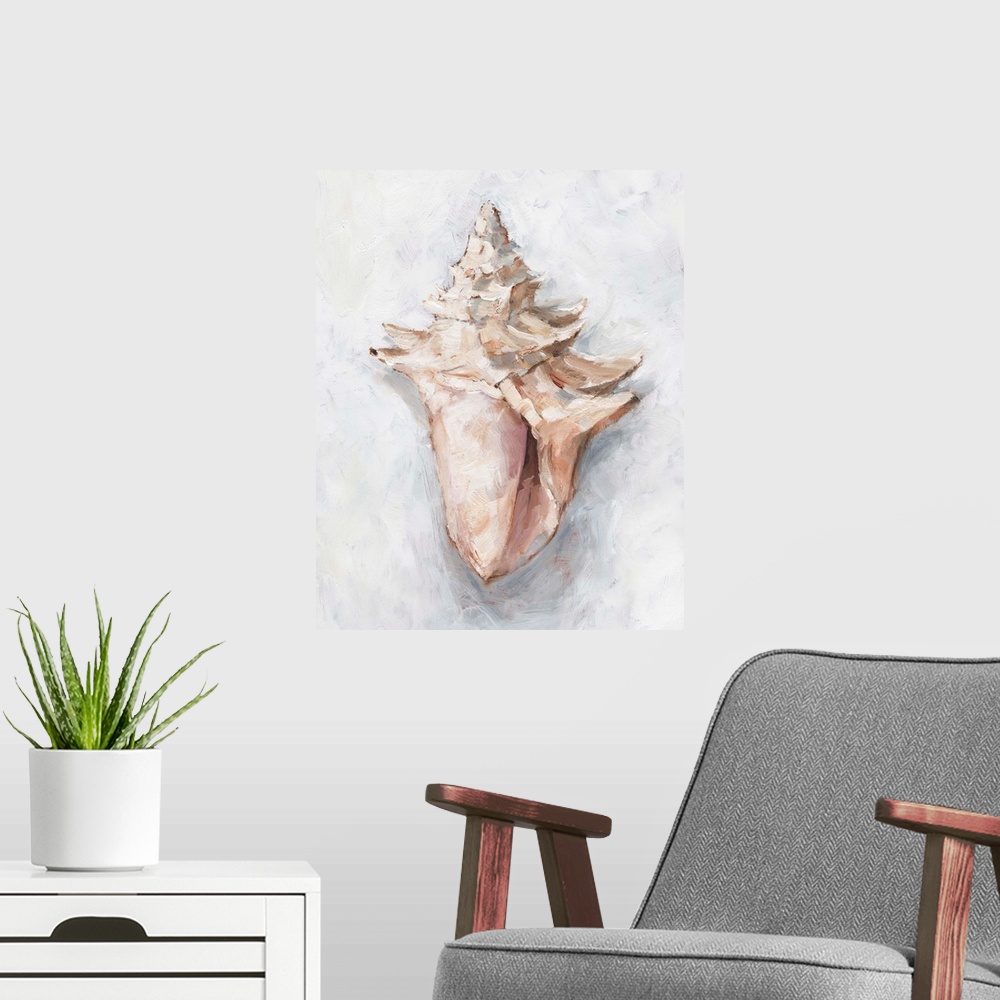 A modern room featuring White Shell Study I