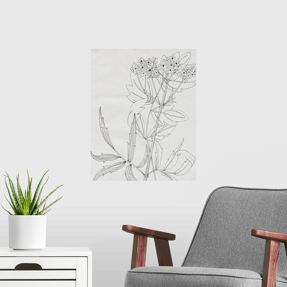 A modern room featuring Wild Blossoms II